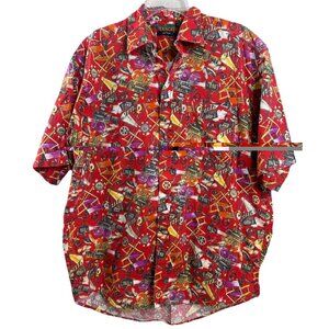 VTG Tango by Max Raab Shirt Men's L Red Movie Buff Director Button Down 90s EUC